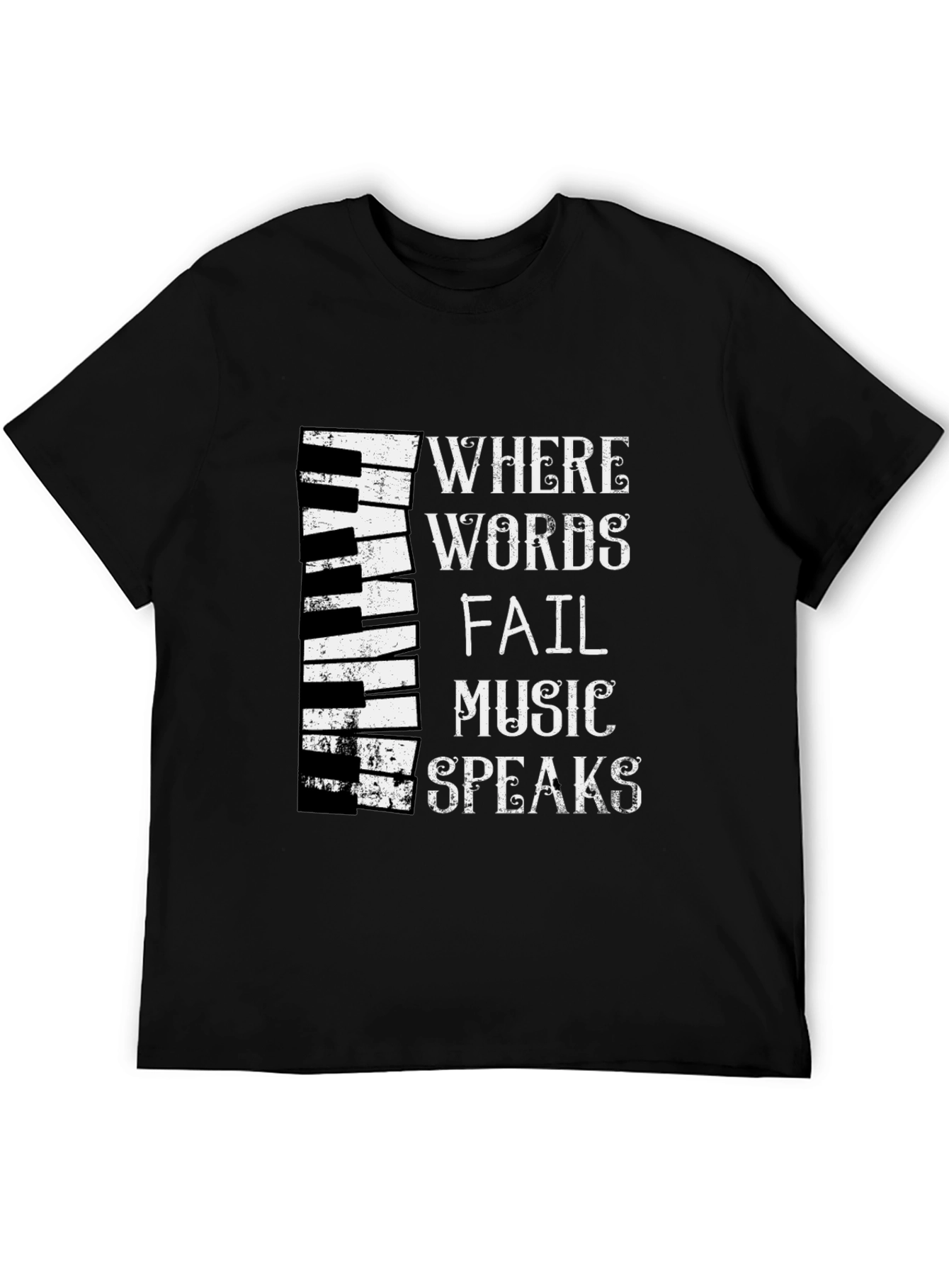 Music Speaks T-Shirt - Piano Keyboard Design