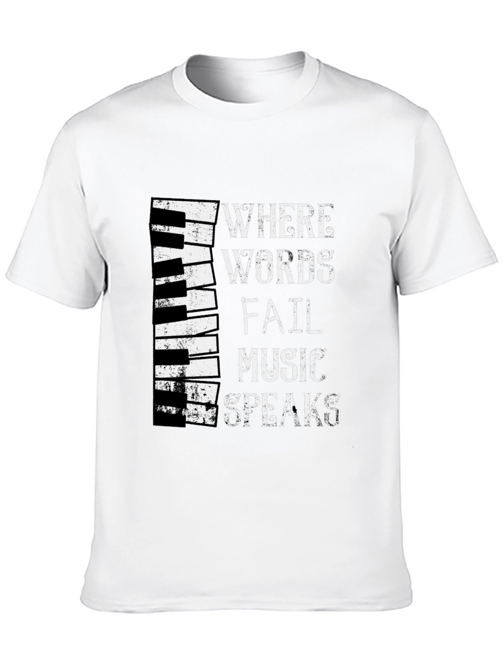 Music Speaks T-Shirt - Piano Keyboard Design