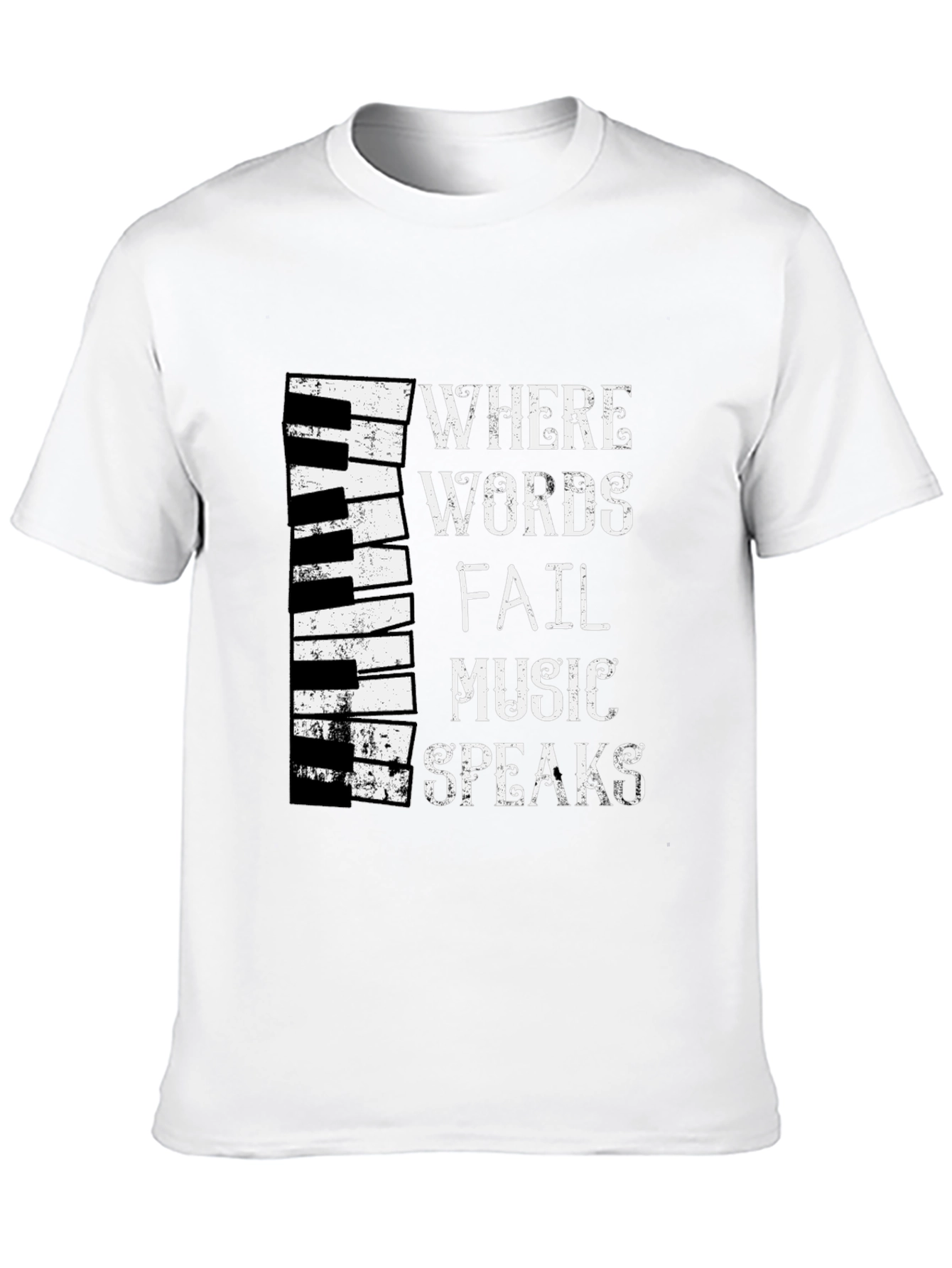 Music Speaks T-Shirt - Piano Keyboard Design
