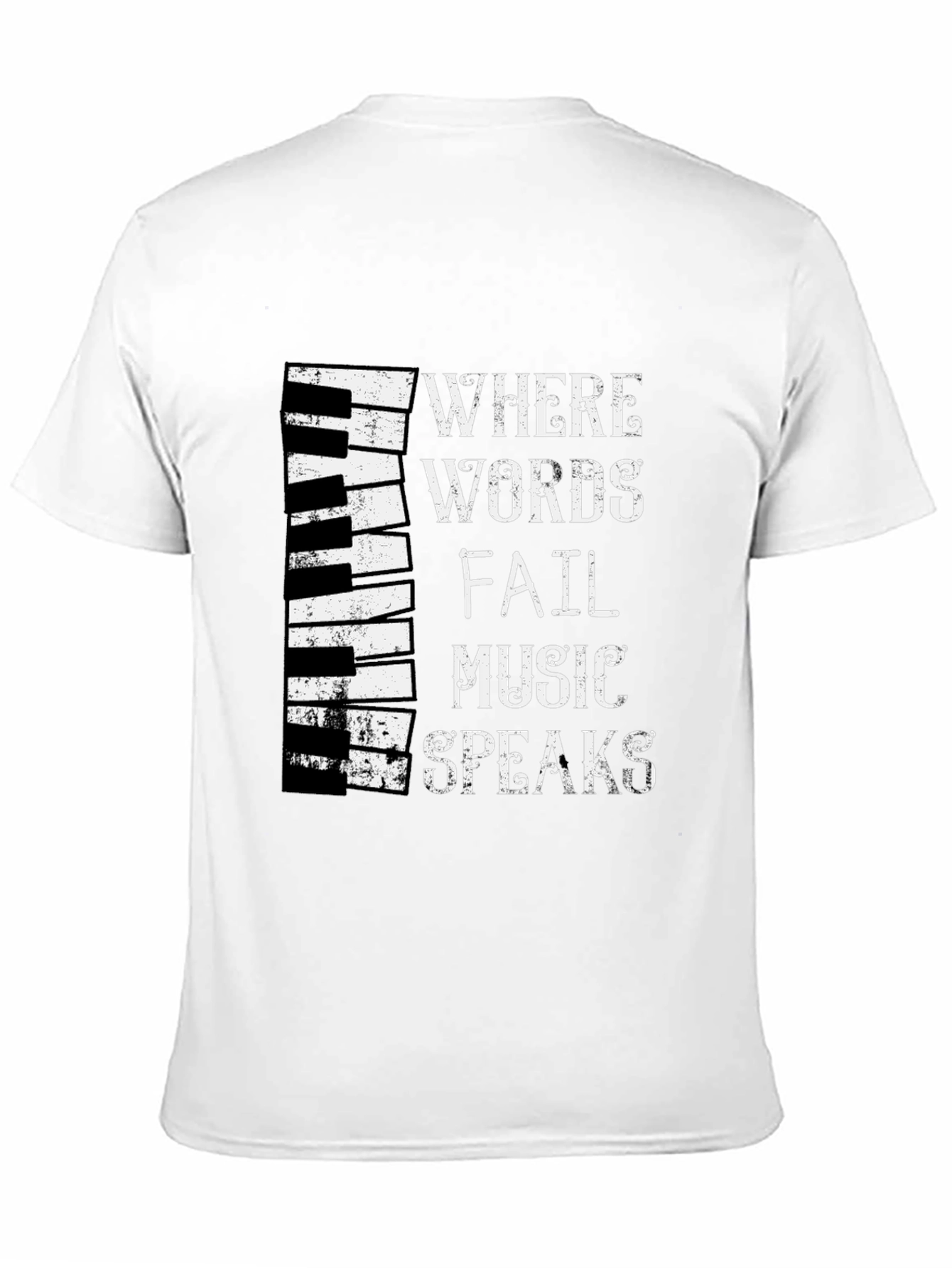Music Speaks T-Shirt - Piano Keyboard Design