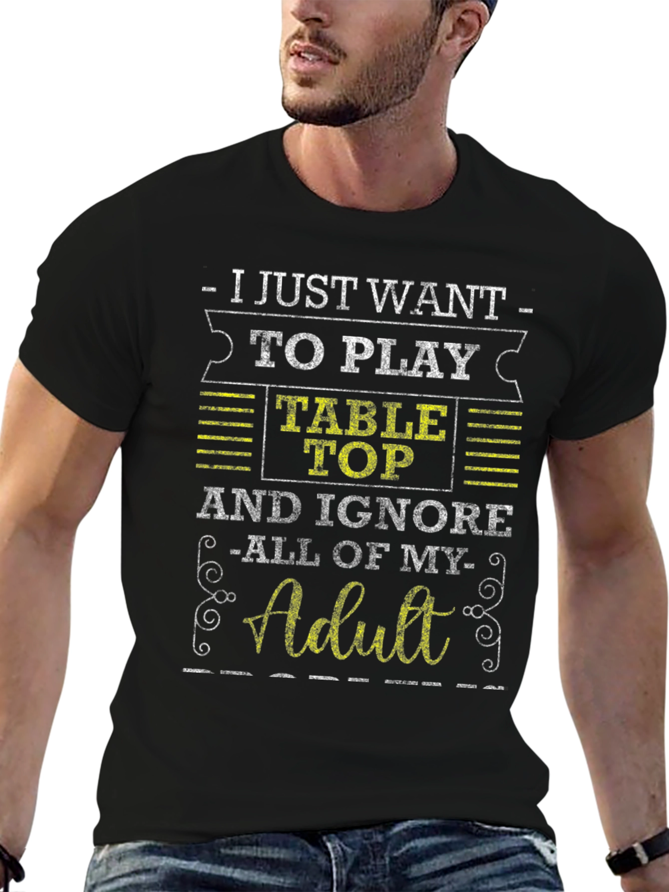 Table Top Gaming Adulting Black T-Shirt