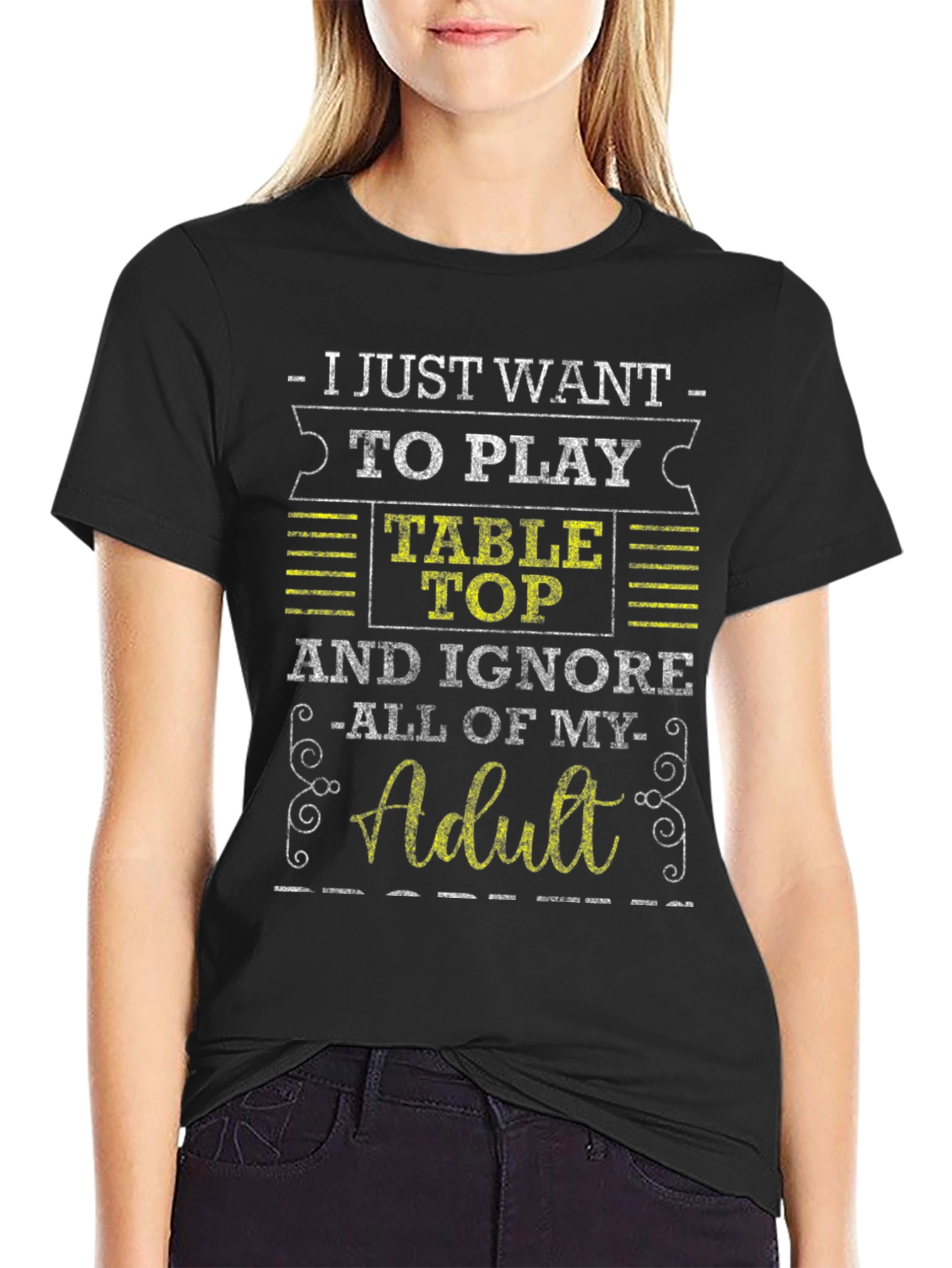 Table Top Gaming Adulting Black T-Shirt