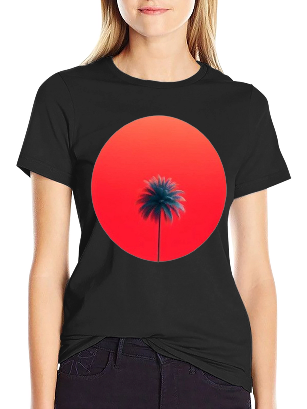 Sunset Palm Graphic Tee - Stylish Comfort