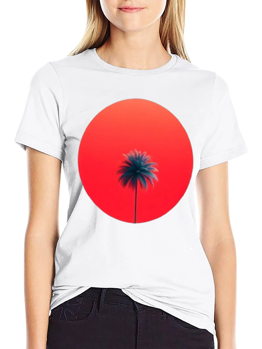 Sunset Palm Graphic Tee - Stylish Comfort