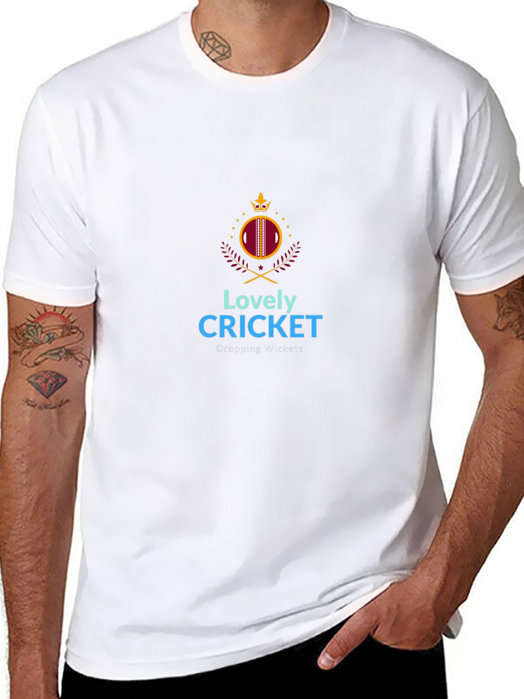 Lovely Cricket Graphic T-Shirt - Dropping Wickets