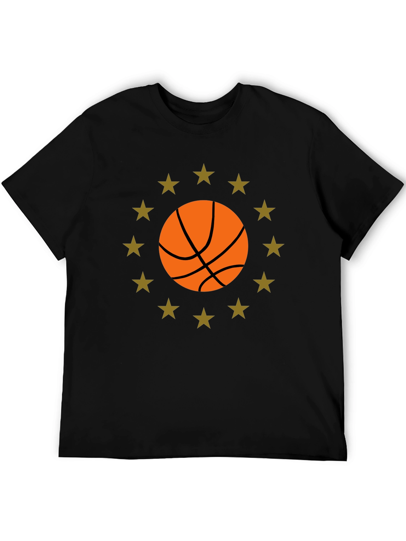 Basketball Star Graphic Black T-Shirt