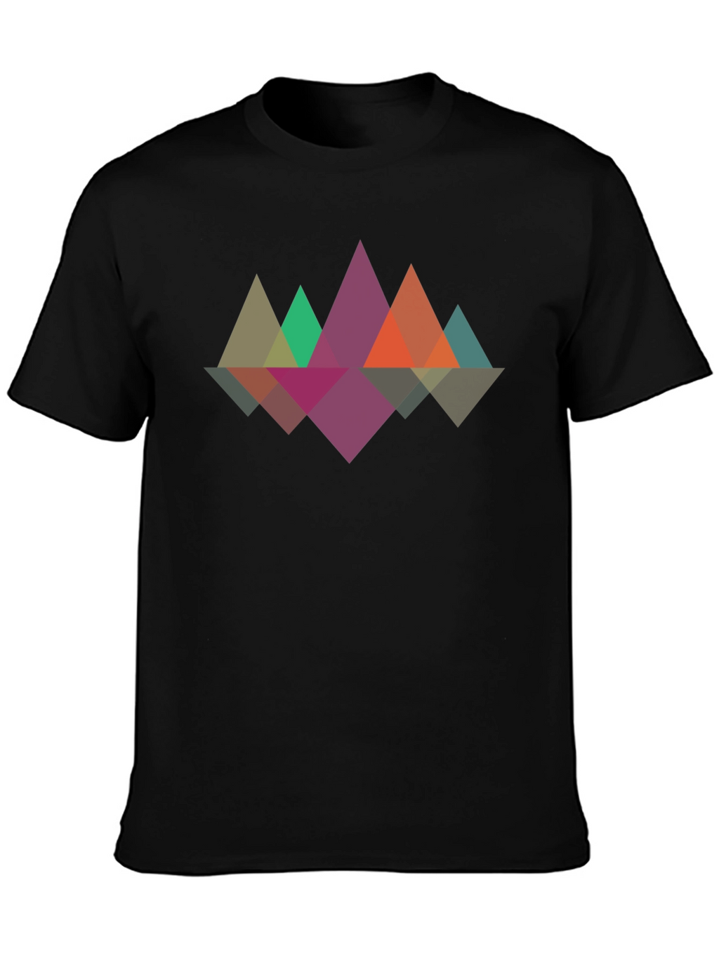 Geometric Mountain T-Shirt - Black