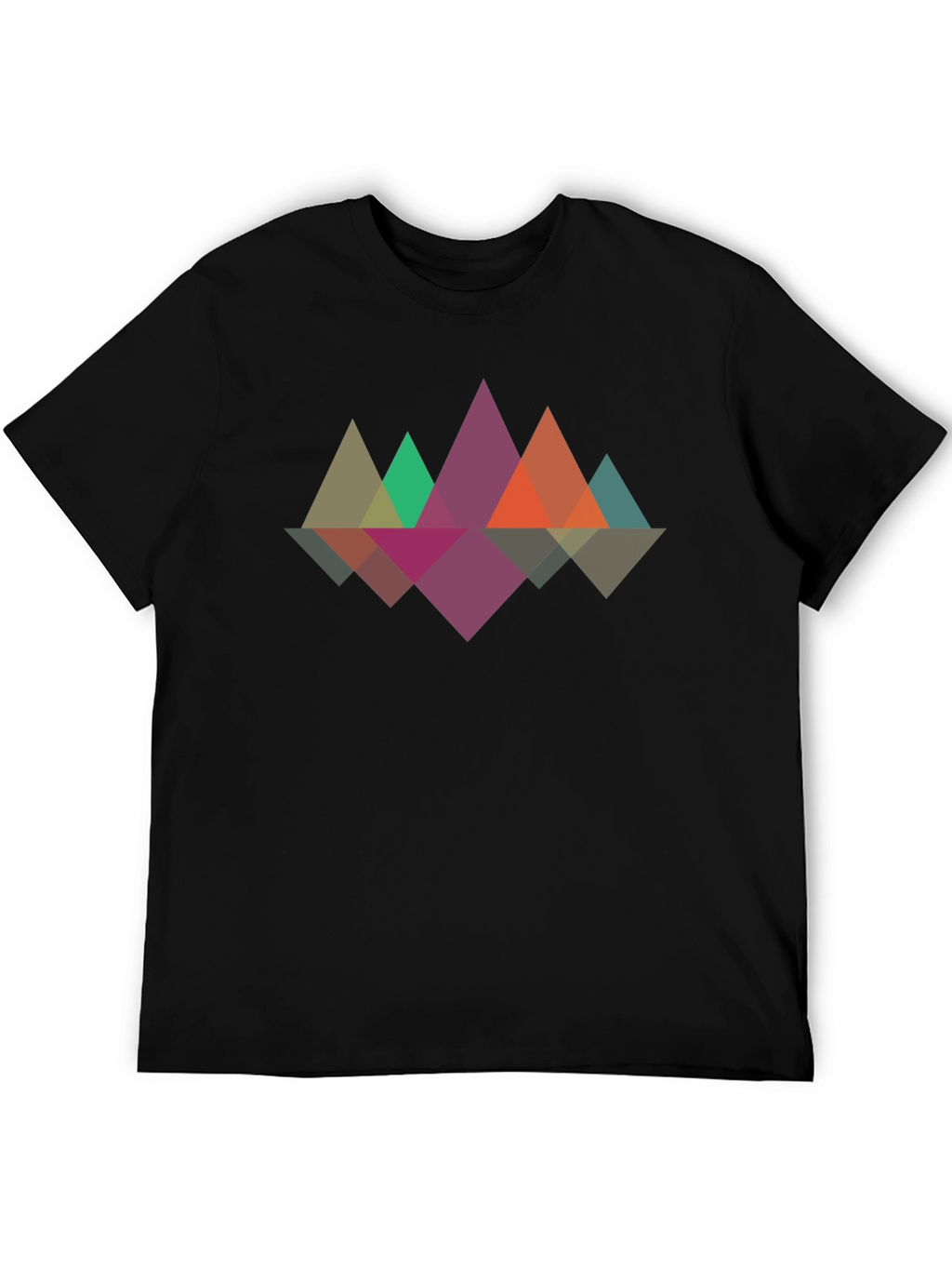 Geometric Mountain T-Shirt - Black