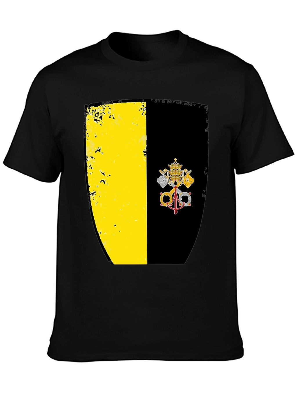 Vatican City Flag Graphic Tee - Black