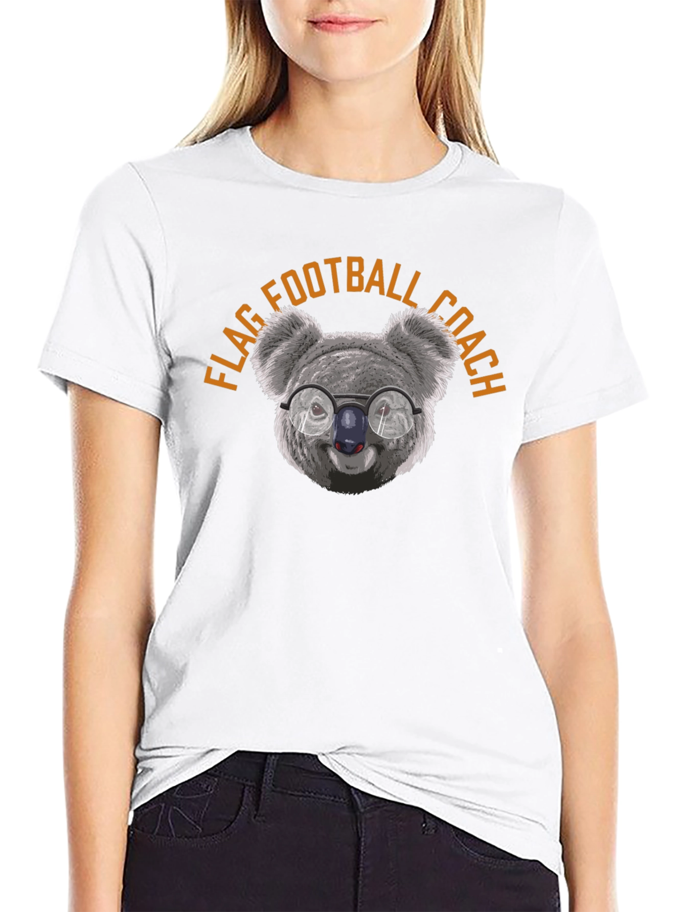 Flag Football Coach Koala Bear Graphic T-Shirt