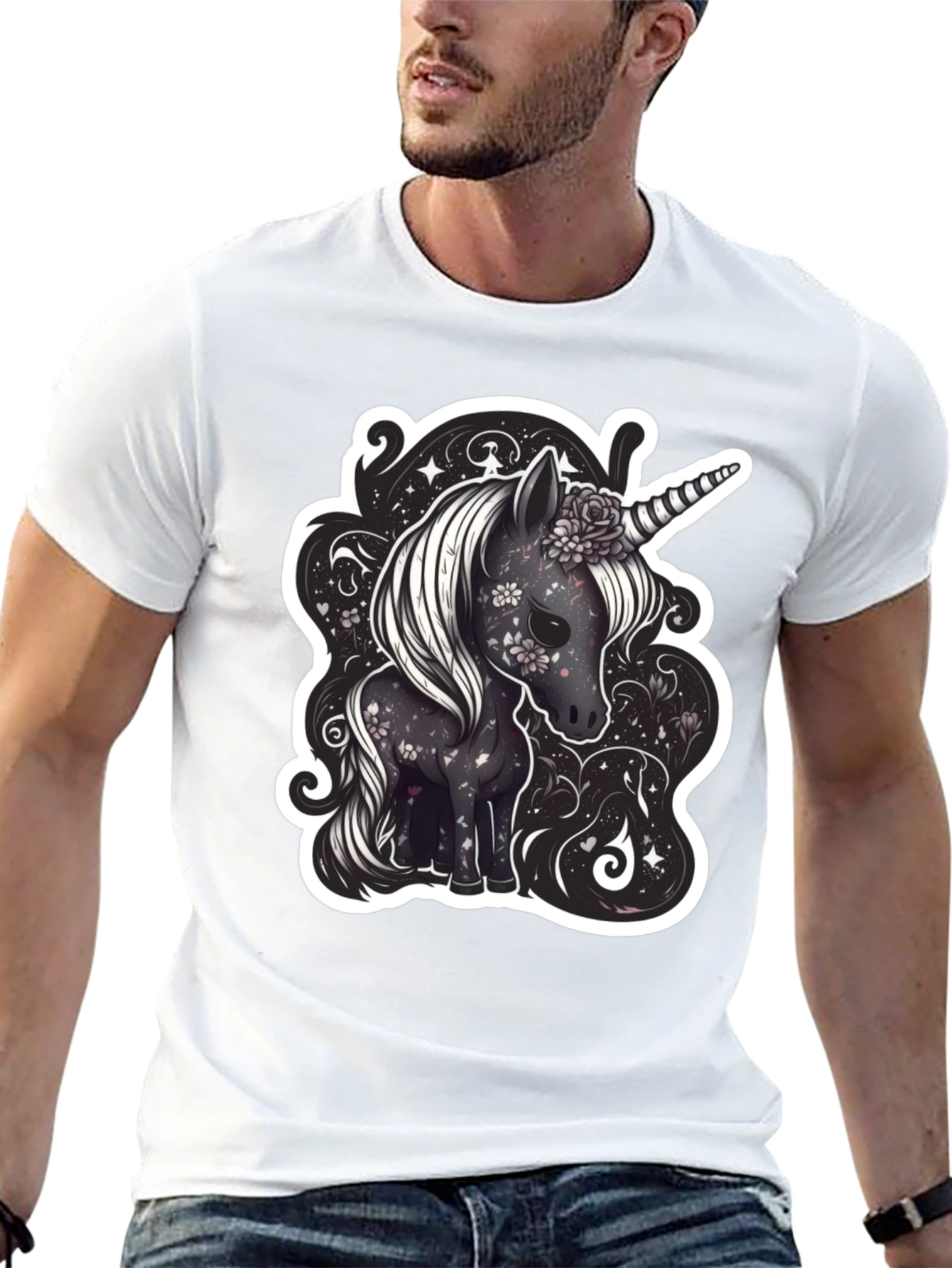 Unicorn Graphic Tee - Black