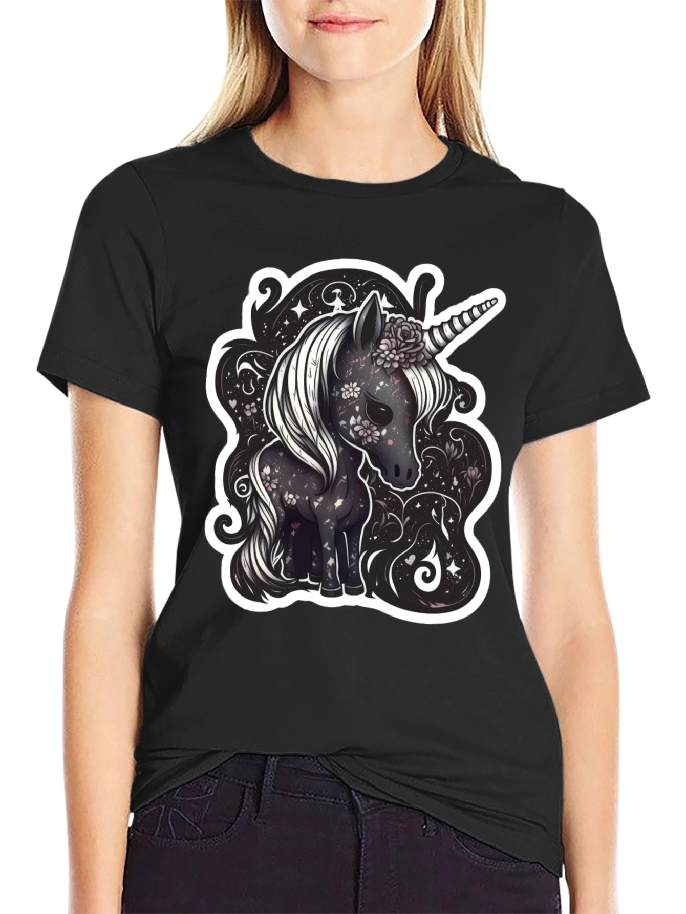 Unicorn Graphic Tee - Black