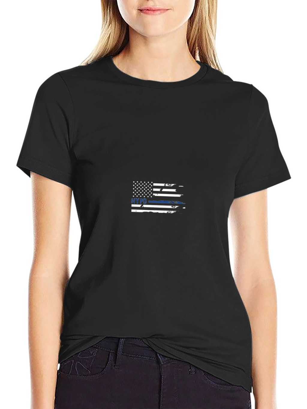 NYPD Flag Graphic Print T-Shirt - Mens