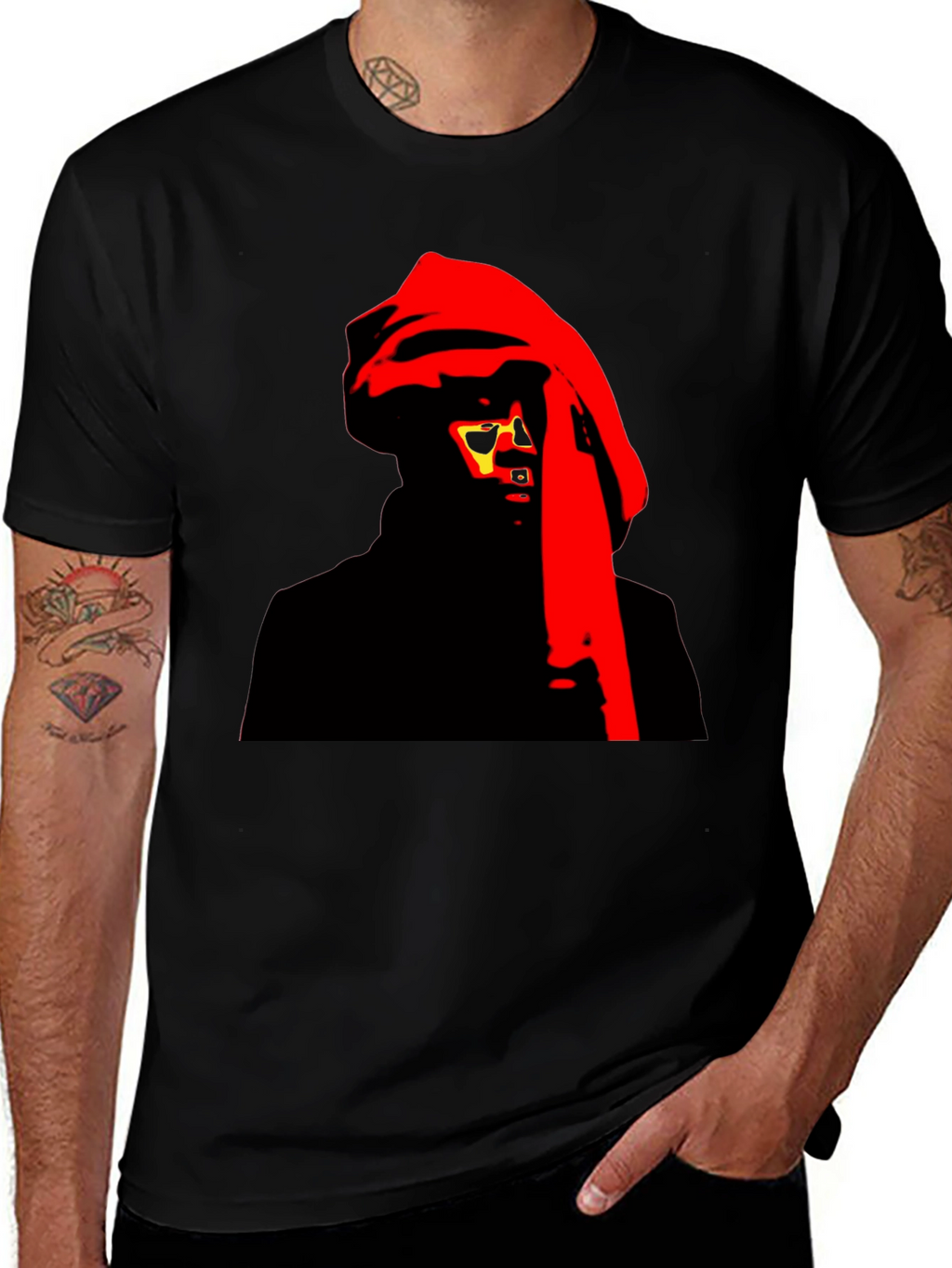 Mystic Graphic Tee - Red and Black Design