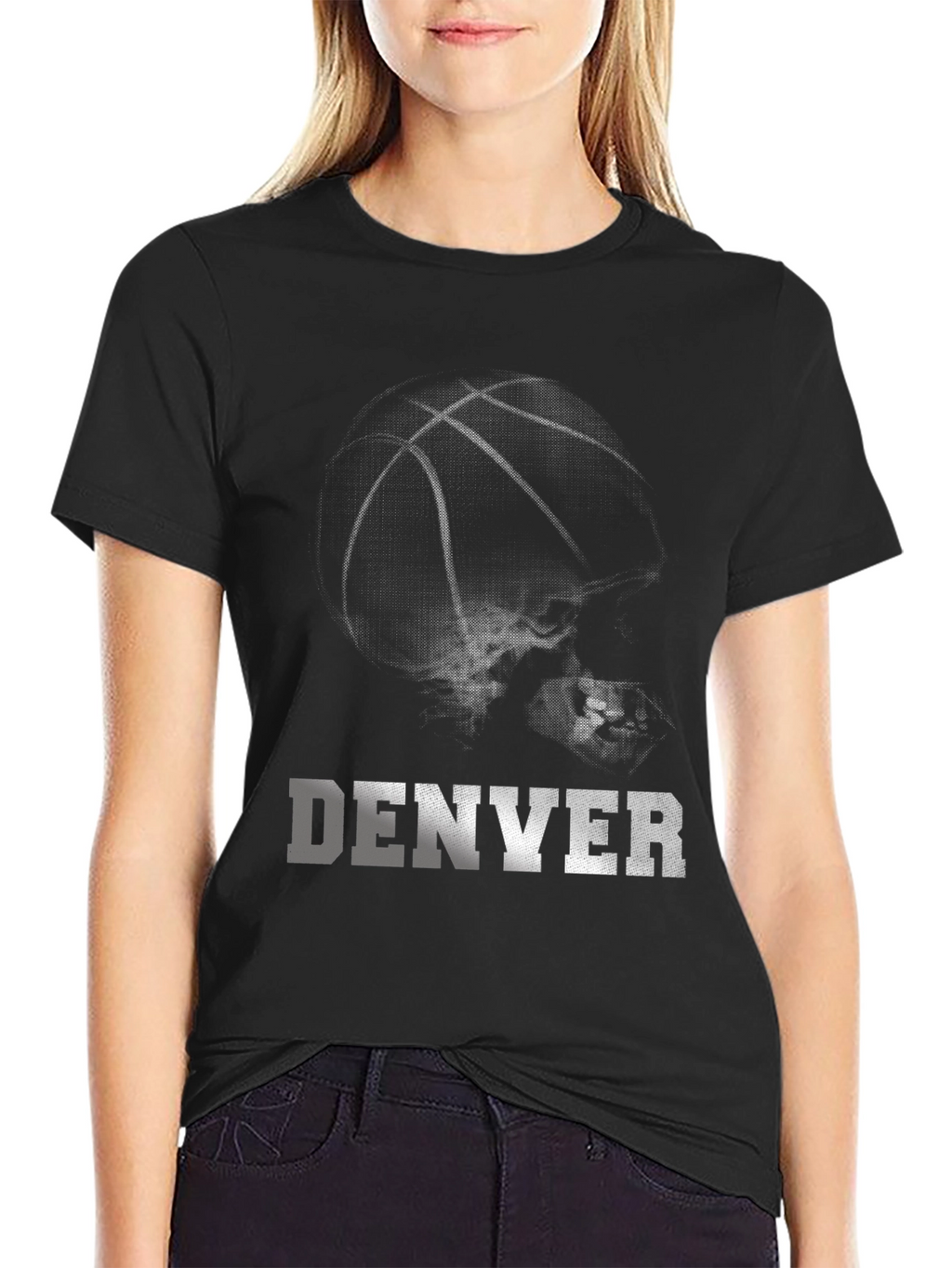 Denver Basketball Graphic T-Shirt - Black