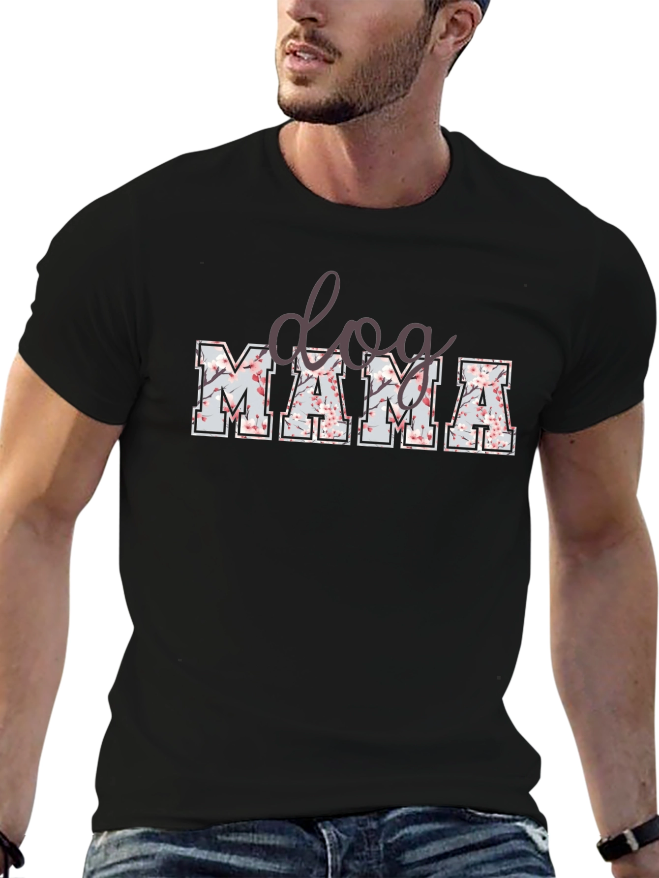 Dog Mama Floral Print T-Shirt
