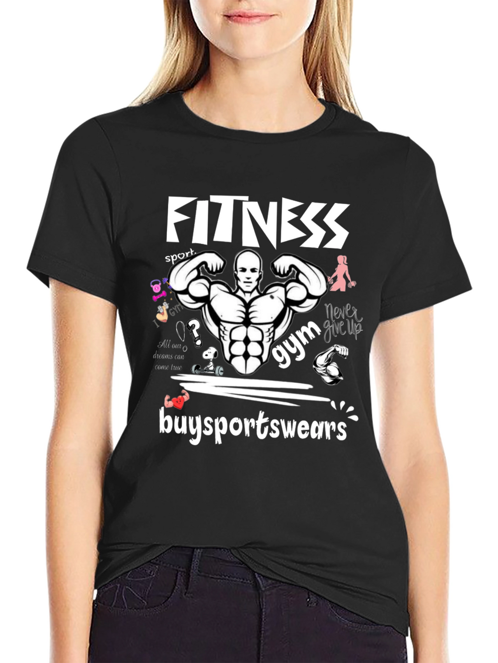 Fitness Gym Graphic Print T-Shirt
