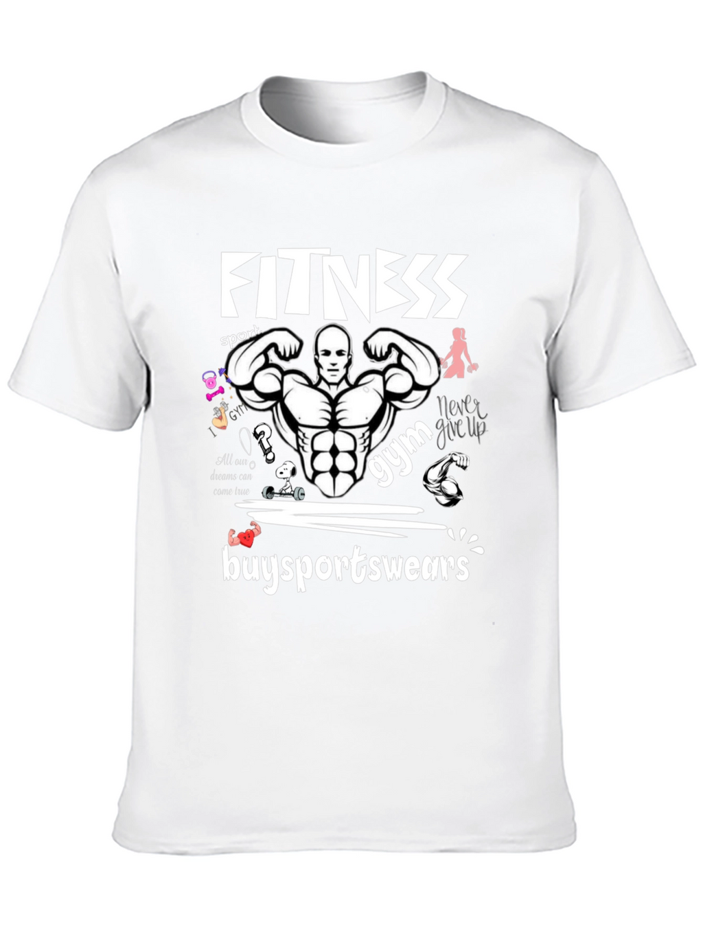Fitness Gym Graphic Print T-Shirt