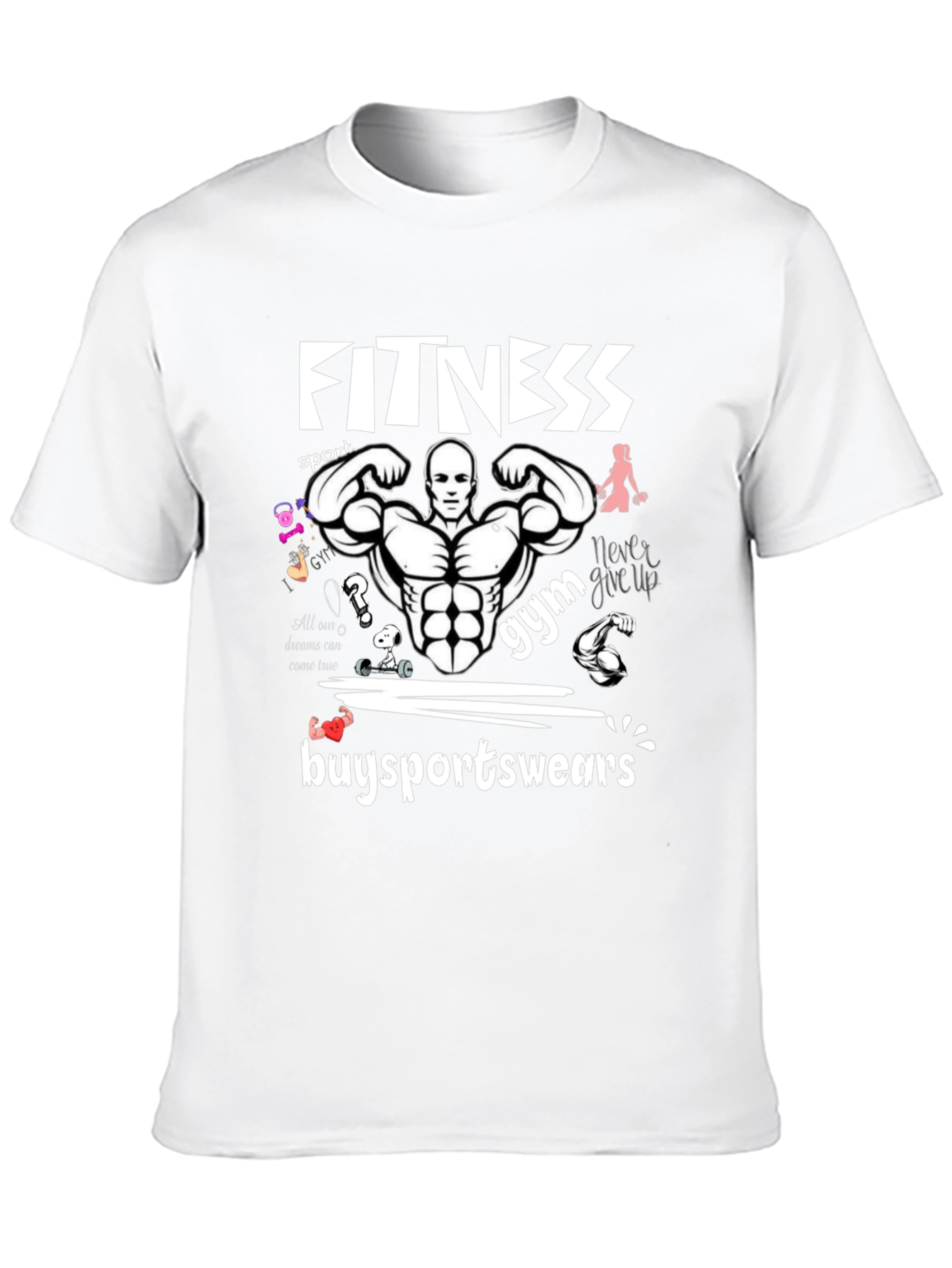 Fitness Gym Graphic Print T-Shirt