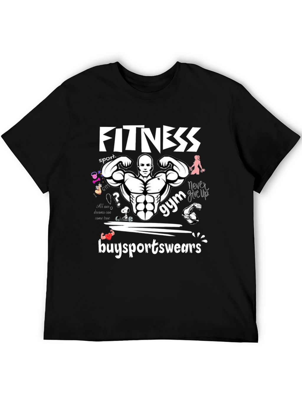 Fitness Gym Graphic Print T-Shirt