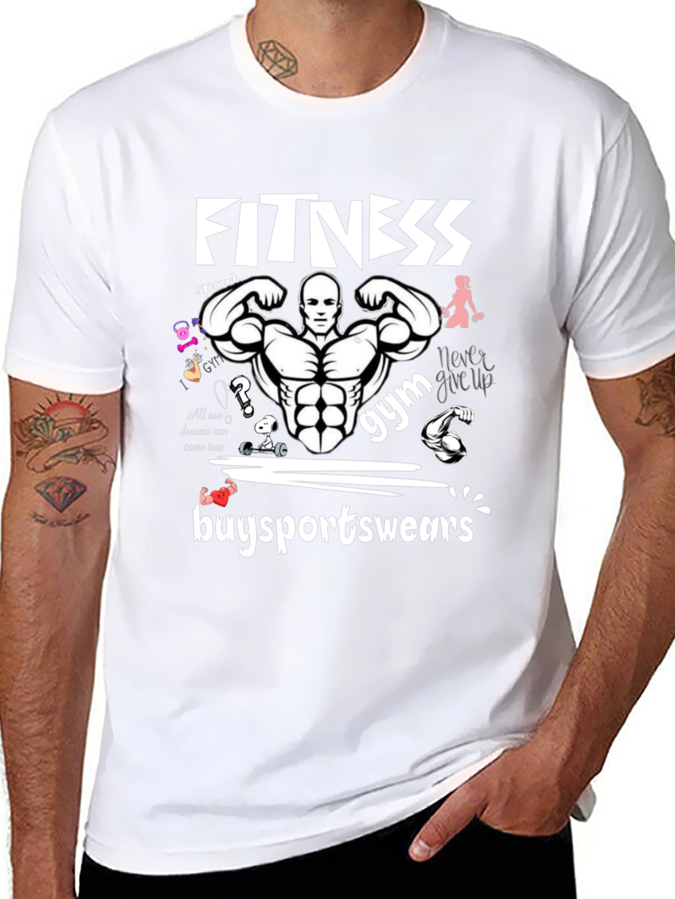 Fitness Gym Graphic Print T-Shirt