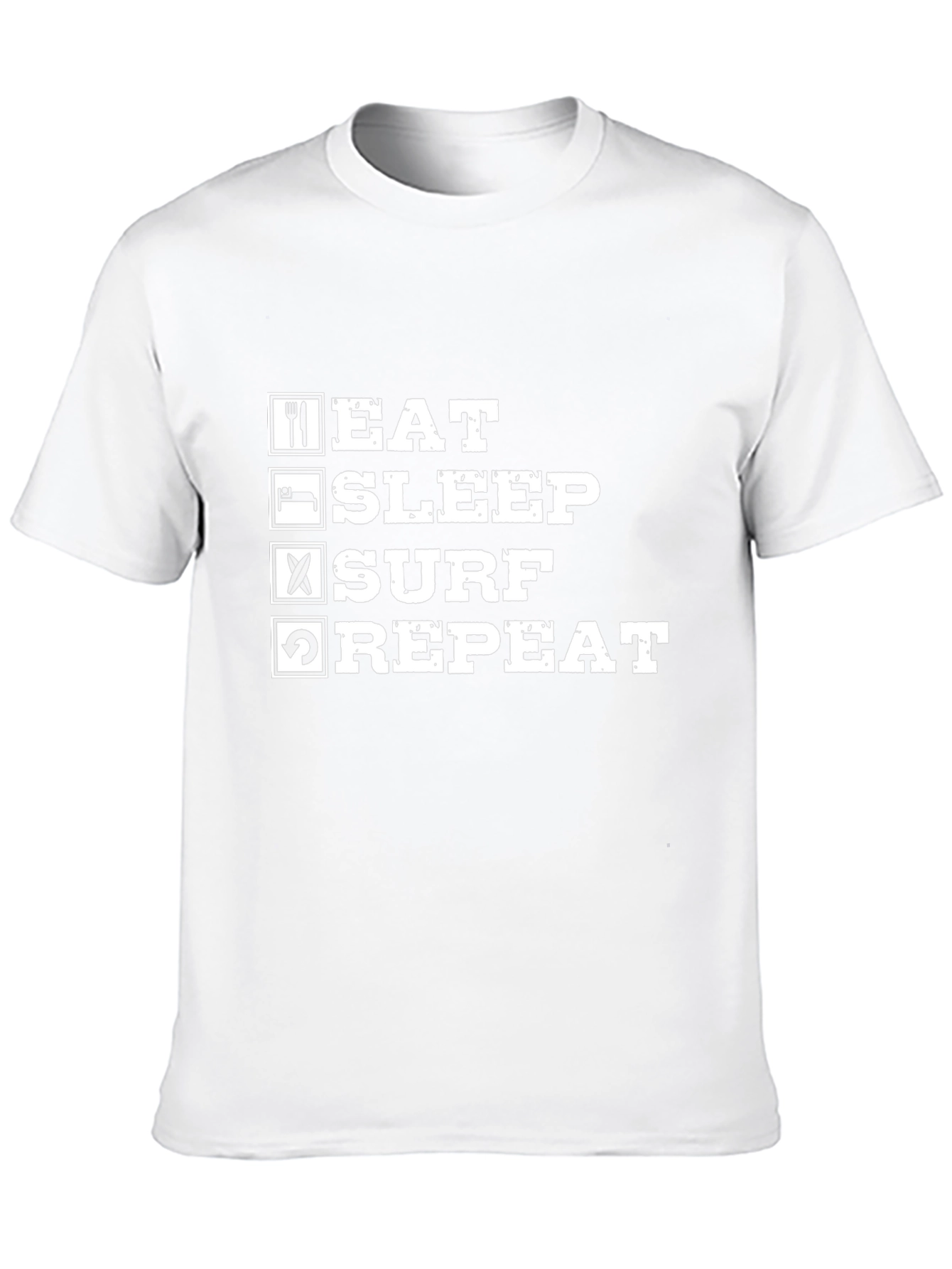 Eat Sleep Surf Repeat Black Graphic T-Shirt