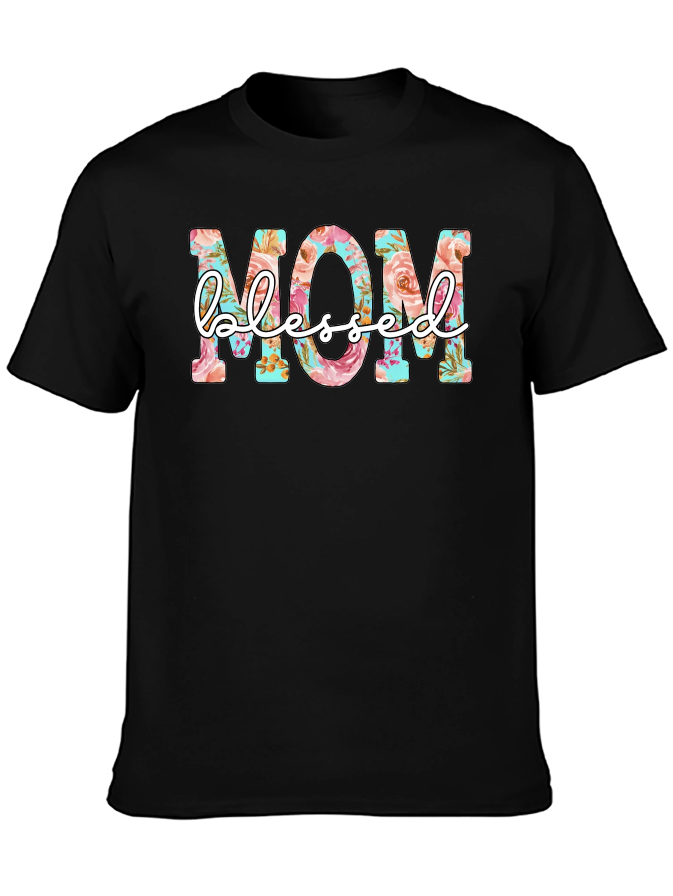 Floral Mom Blessed Graphic T-Shirt