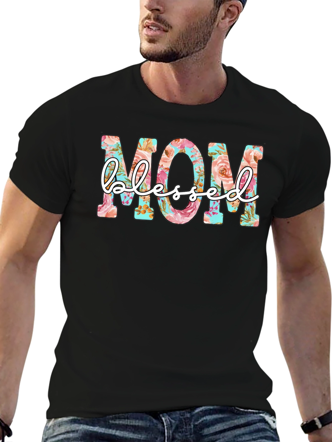 Floral Mom Blessed Graphic T-Shirt