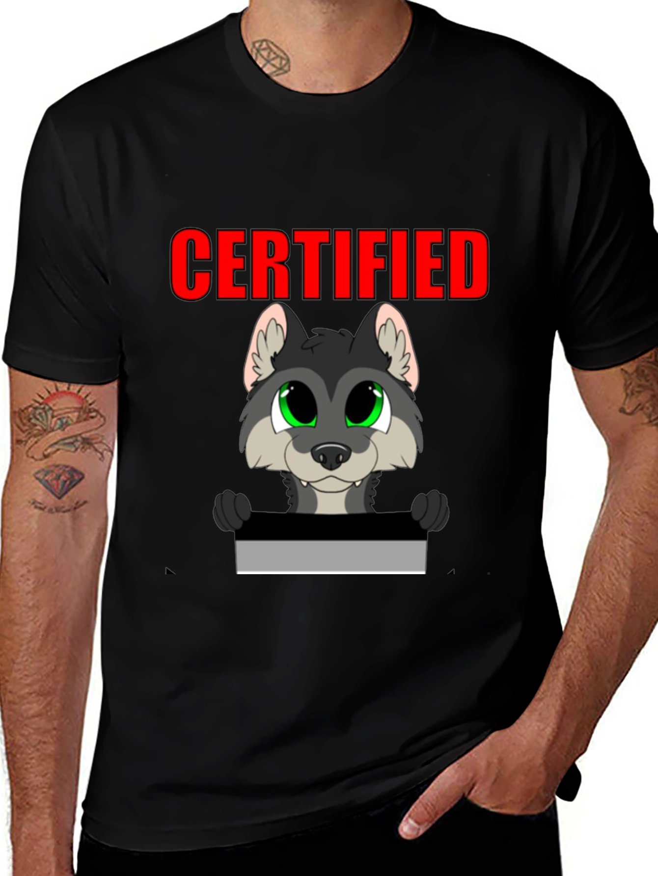 Certified Wolf Graphic T-Shirt - Black