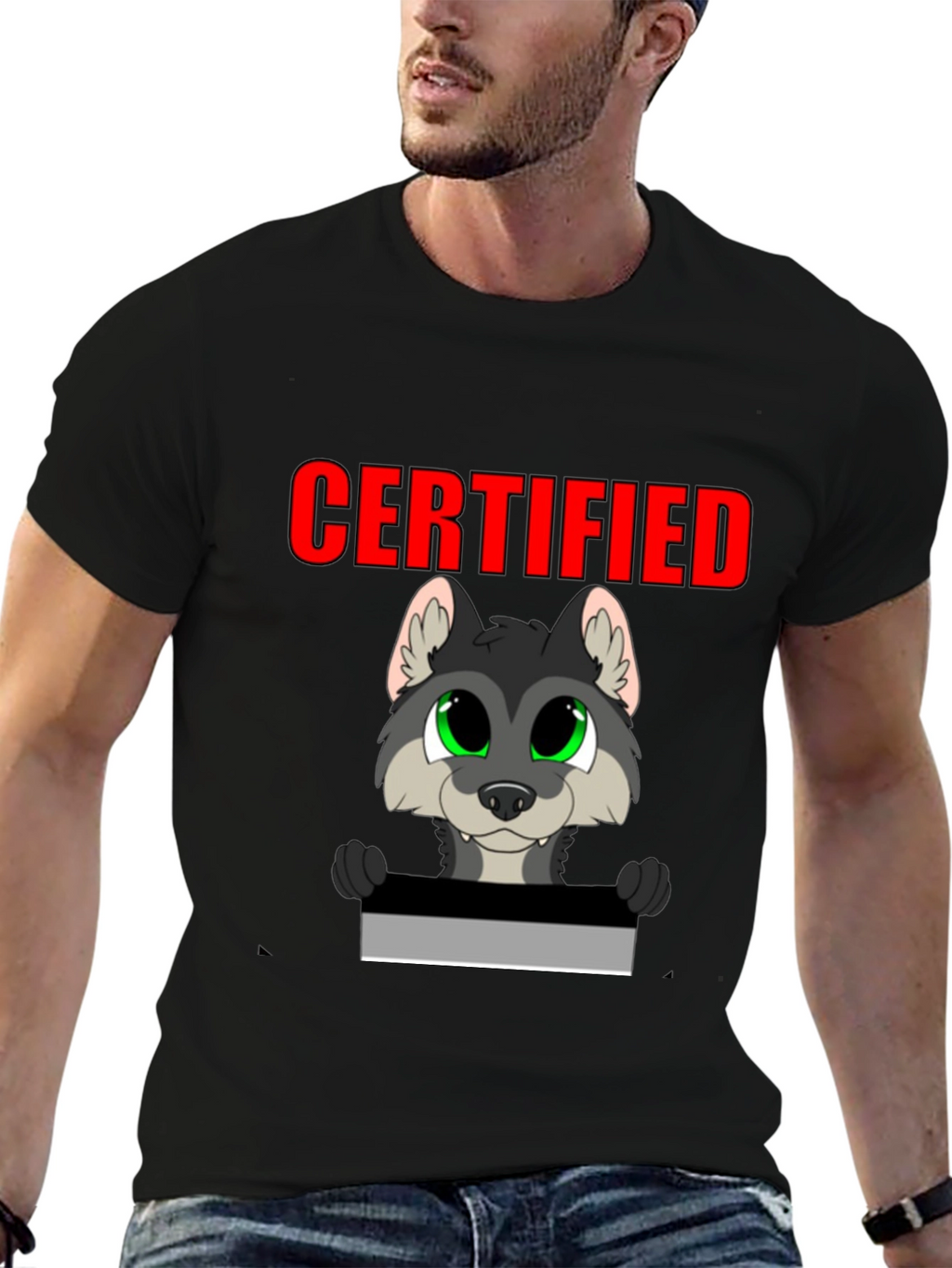 Certified Wolf Graphic T-Shirt - Black