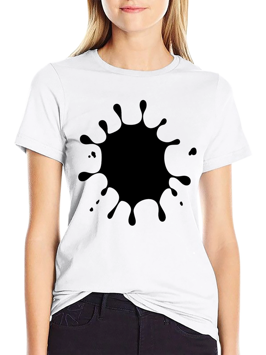 Black Splatter Graphic Tee - Modern Casual Style