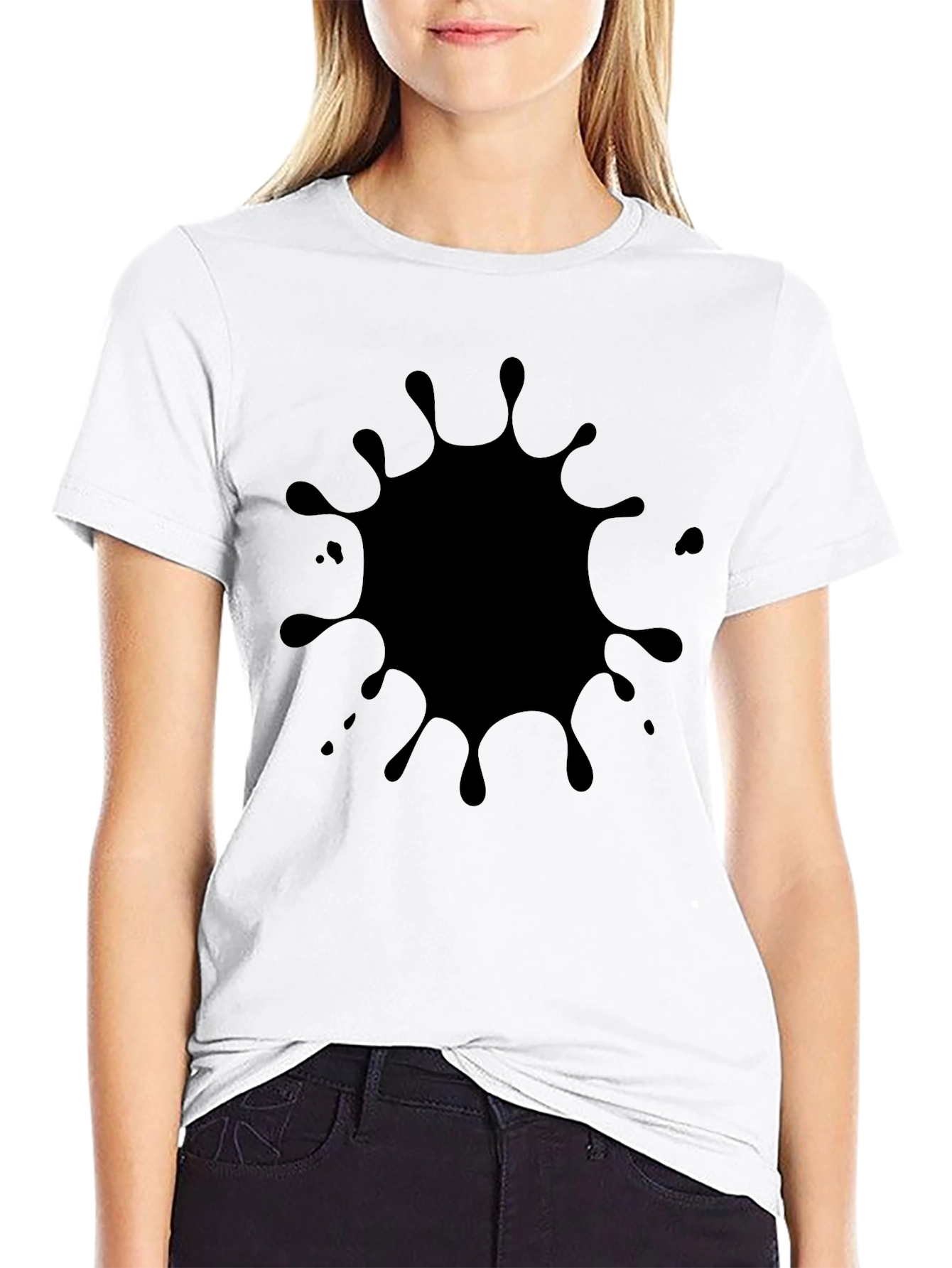 Black Splatter Graphic Tee - Modern Casual Style