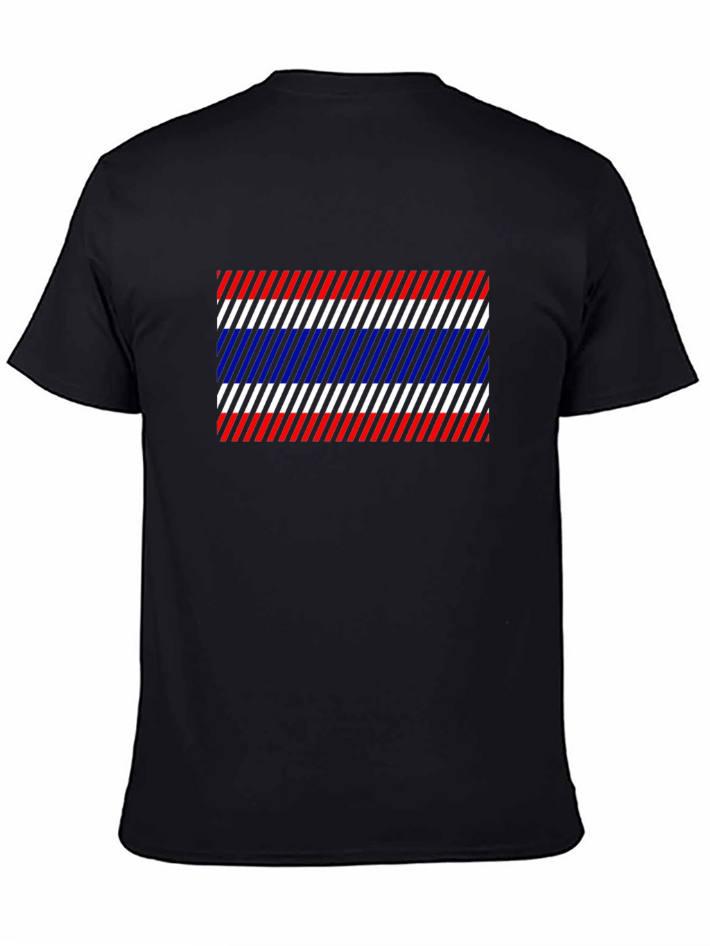 Thailand Flag Diagonal Stripes Black T-Shirt