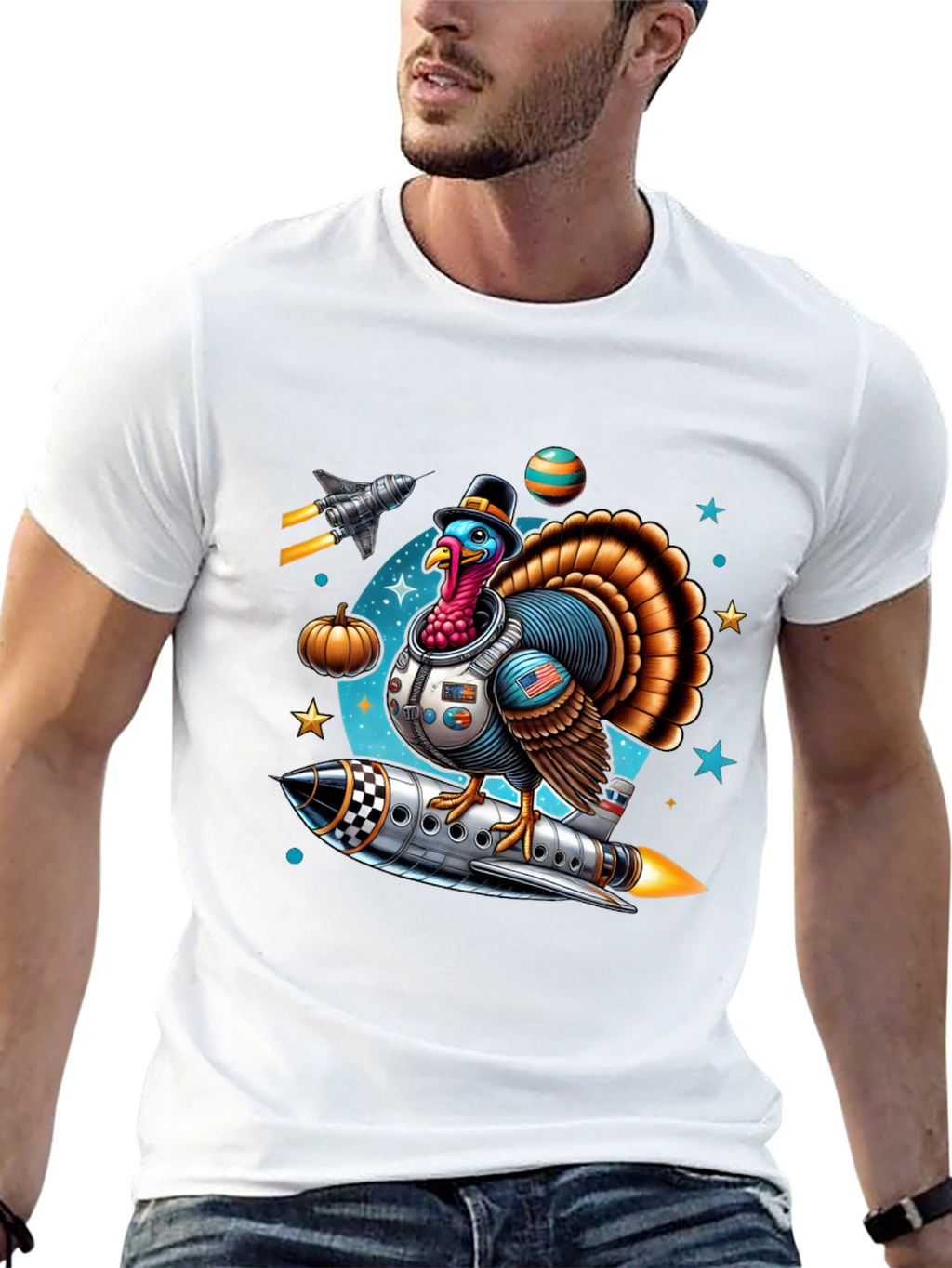 Thanksgiving Turkey Astronaut T-Shirt