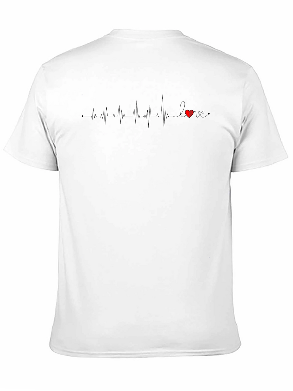 Heartbeat Love Graphic Black T-Shirt