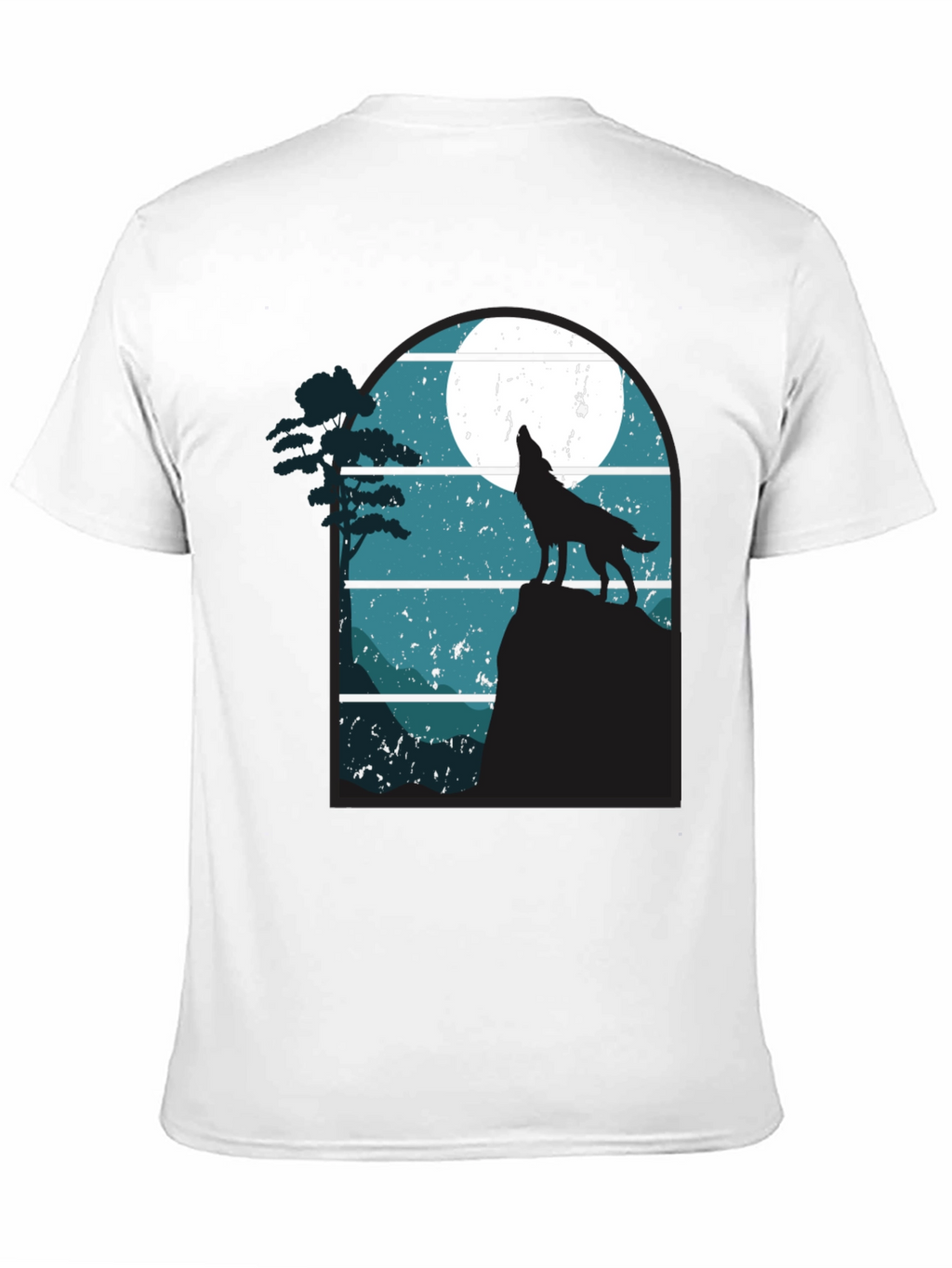 Wolf Howling at Moon Graphic T-Shirt