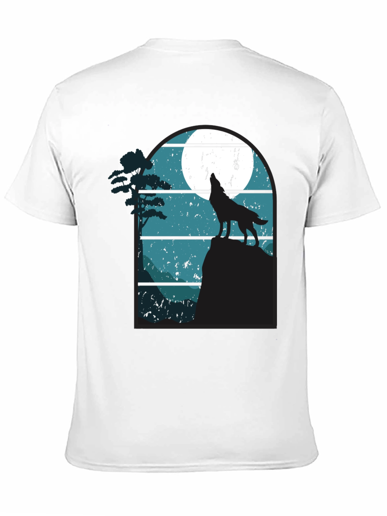 Wolf Howling at Moon Graphic T-Shirt