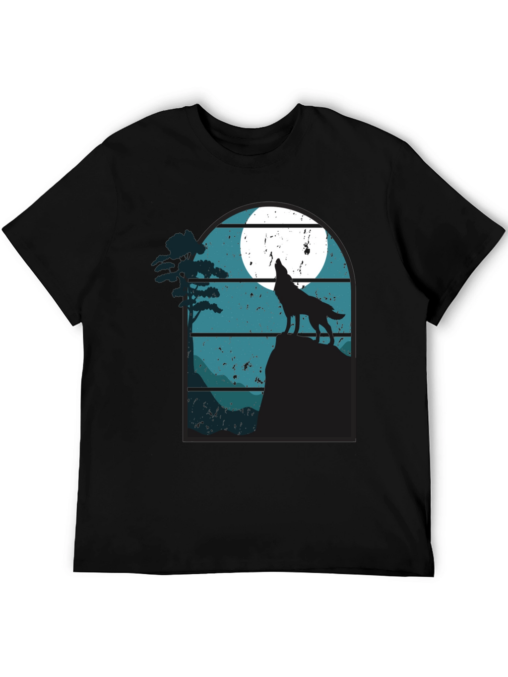 Wolf Howling at Moon Graphic T-Shirt