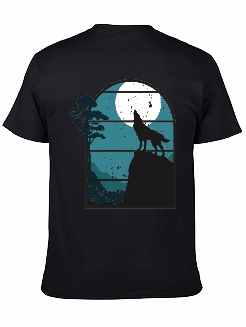 Wolf Howling at Moon Graphic T-Shirt