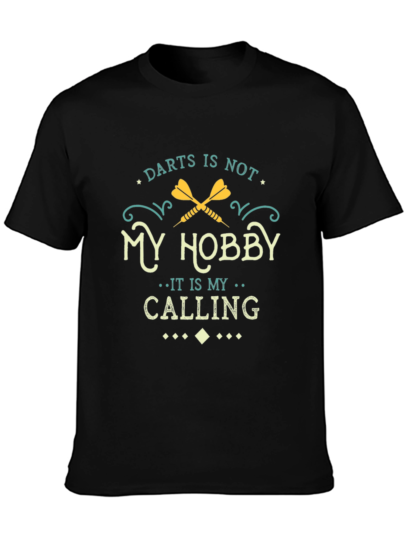 Darts is My Calling Graphic T-Shirt - Black