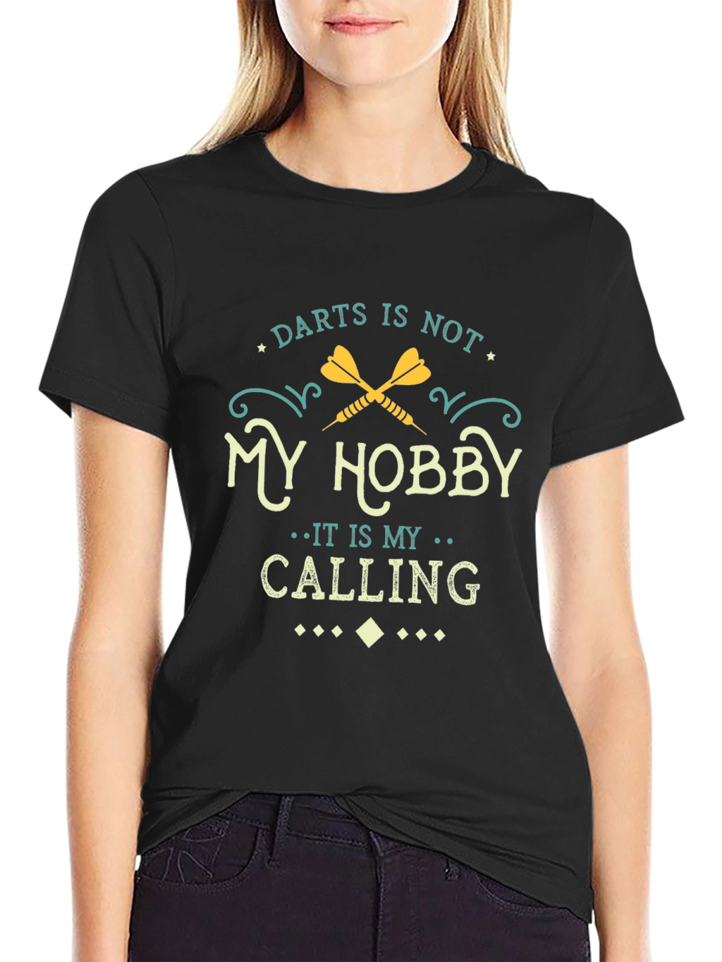 Darts is My Calling Graphic T-Shirt - Black