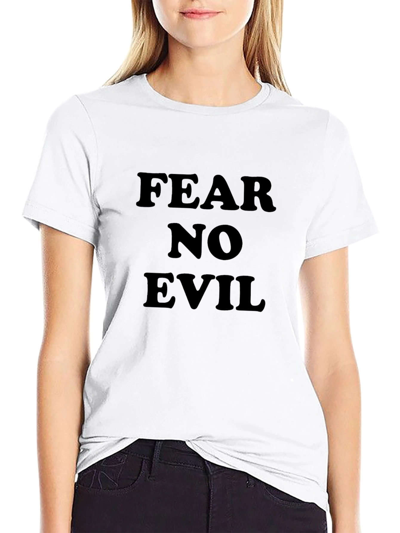 Fear No Evil Black Graphic T-Shirt for Men