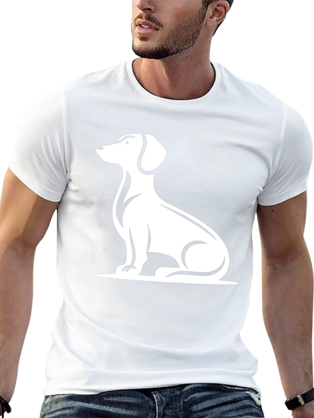 Dachshund Silhouette Graphic Tee - Classic Black