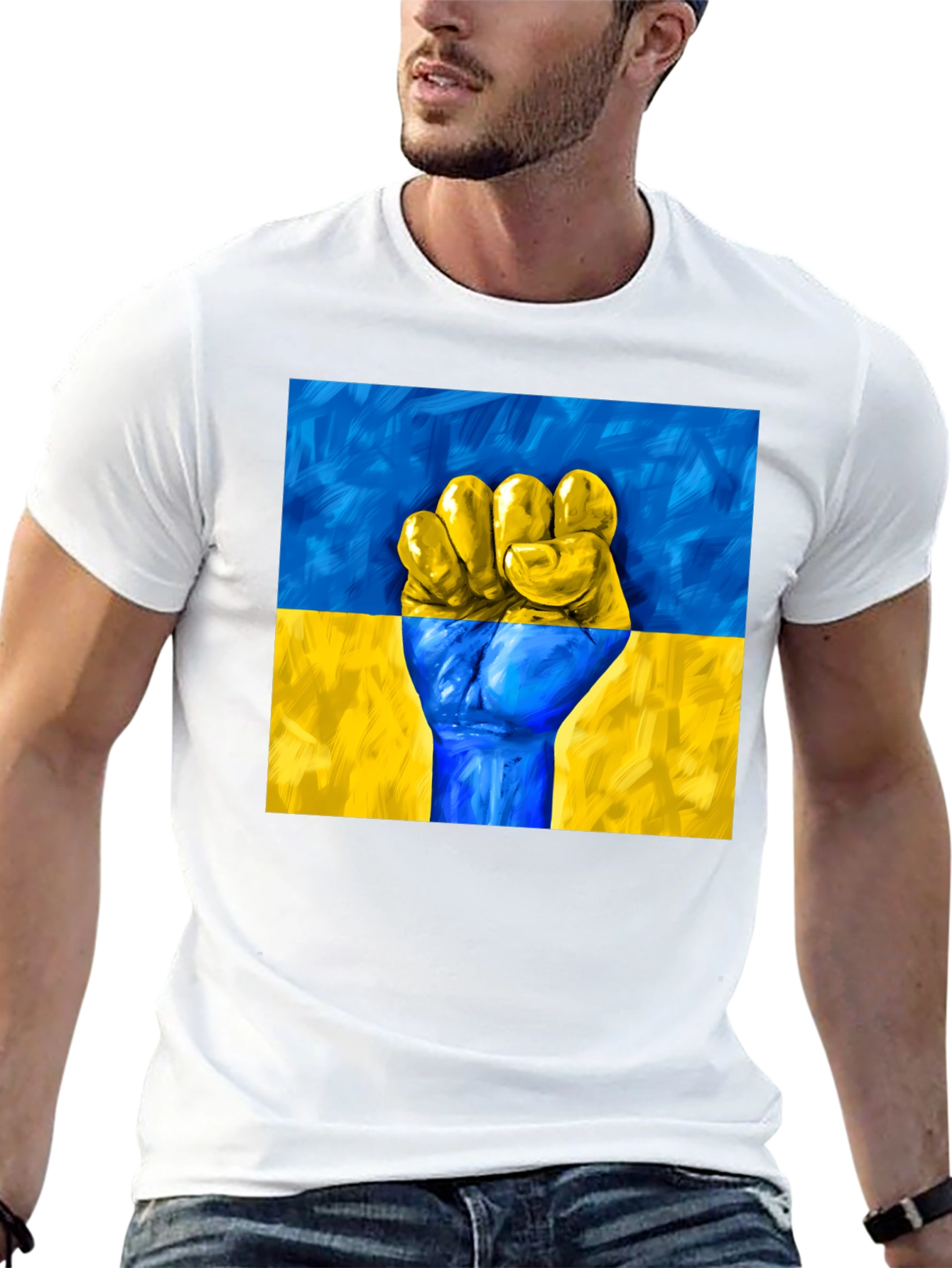 Ukraine Flag Fist T-Shirt - Stand with Ukraine