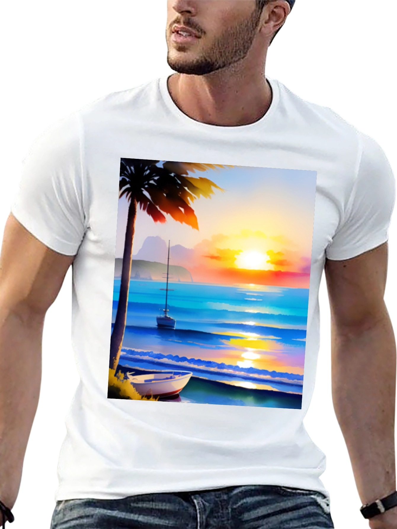 Tropical Sunset Beach T-Shirt