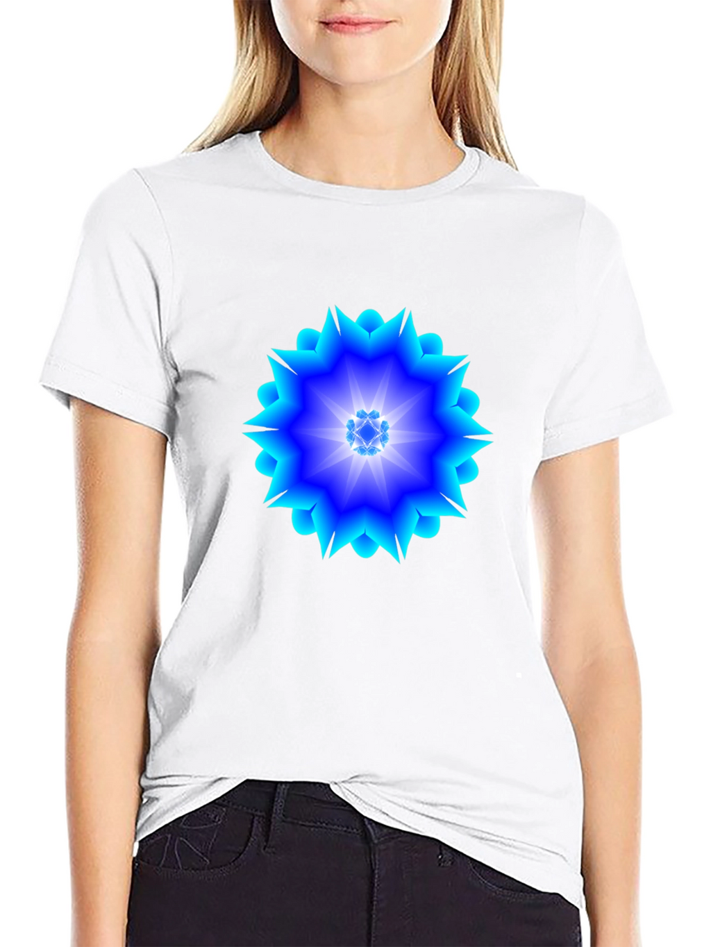 Geometric Blue Burst T-Shirt