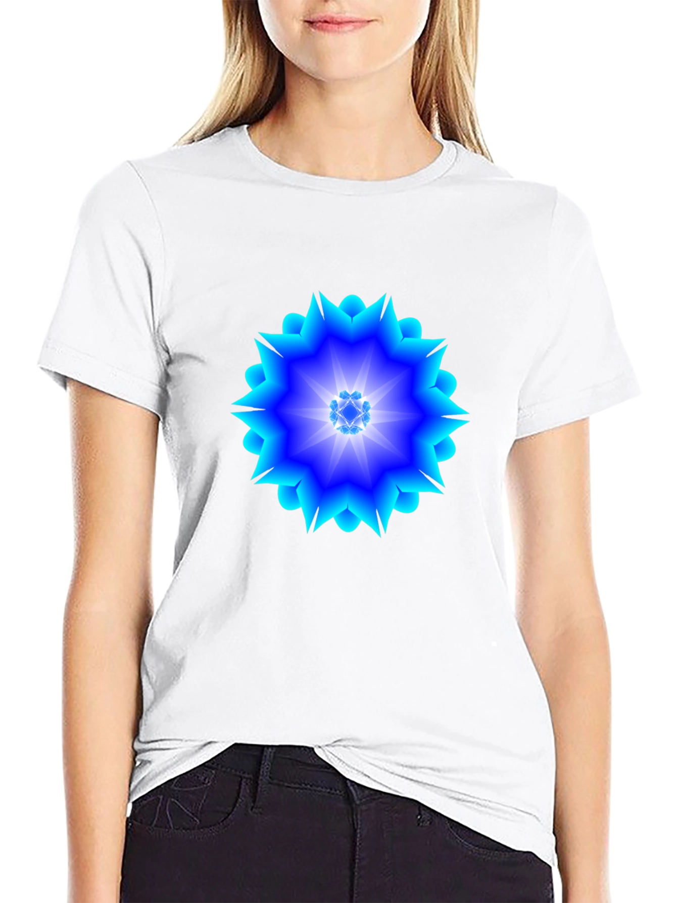 Geometric Blue Burst T-Shirt
