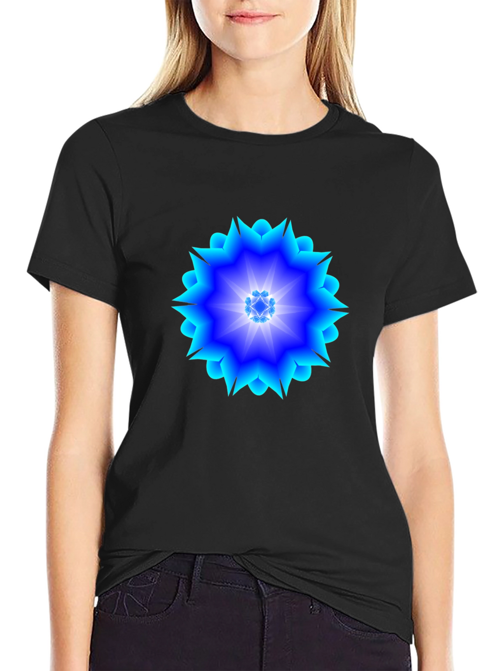 Geometric Blue Burst T-Shirt