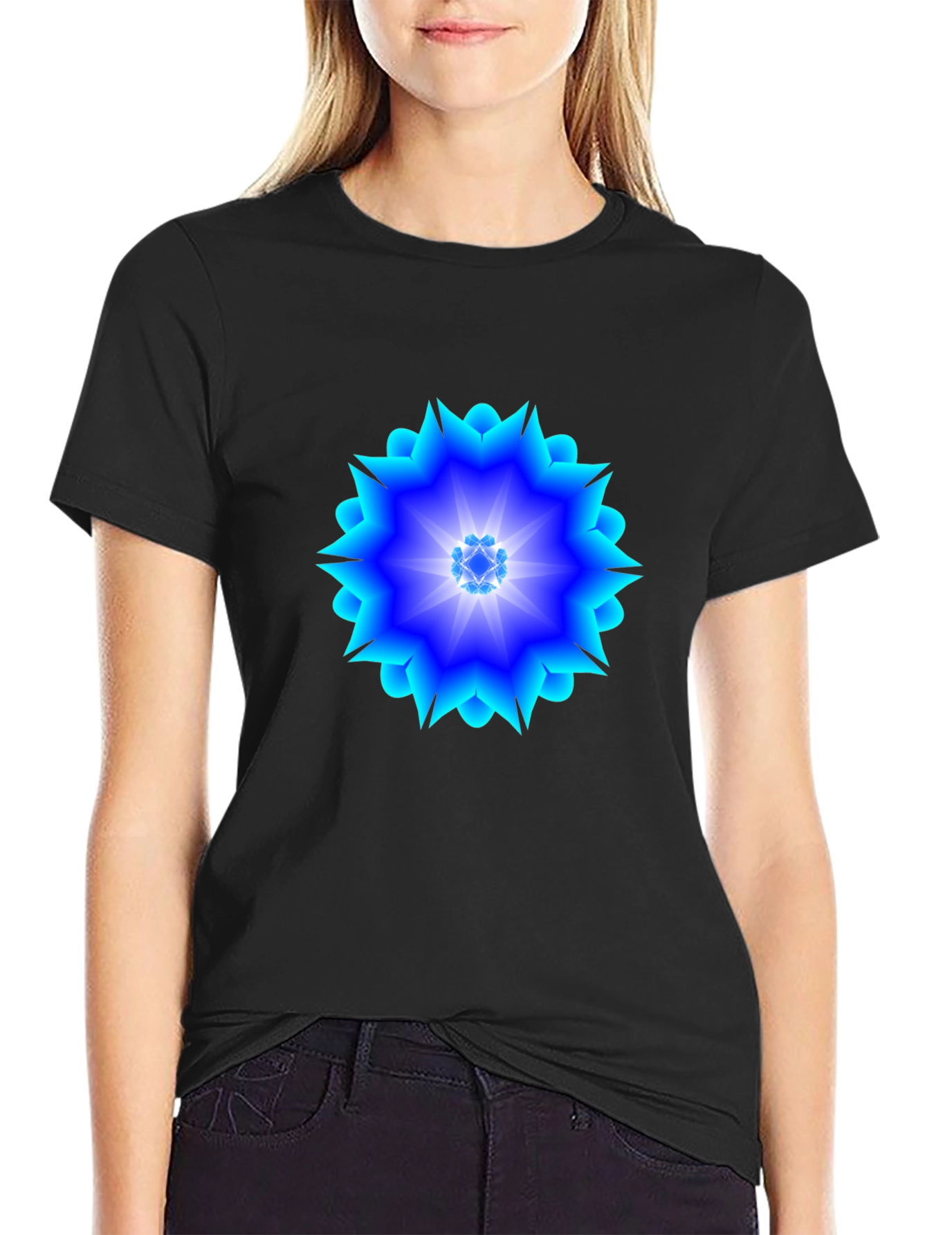 Geometric Blue Burst T-Shirt