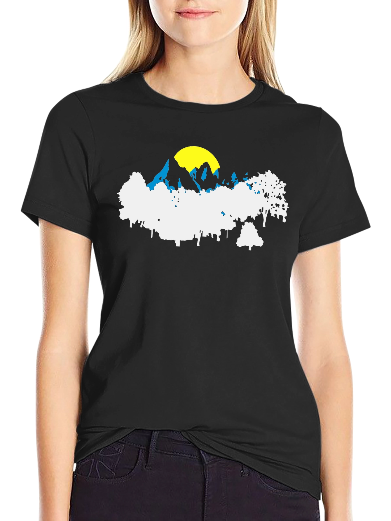 Mountainscape Graphic T-Shirt - Black